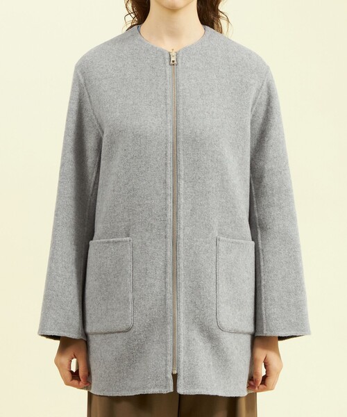 マッキントッシュフィロソフィー　ノーカラーコート WELBURY NO COLLAR(ウェルベリーノーカラー)】ダブルクロス製