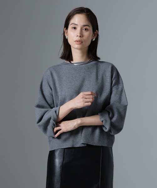 セール】総針ワイドシルエットニットトップス(セットアップ可)（ニット