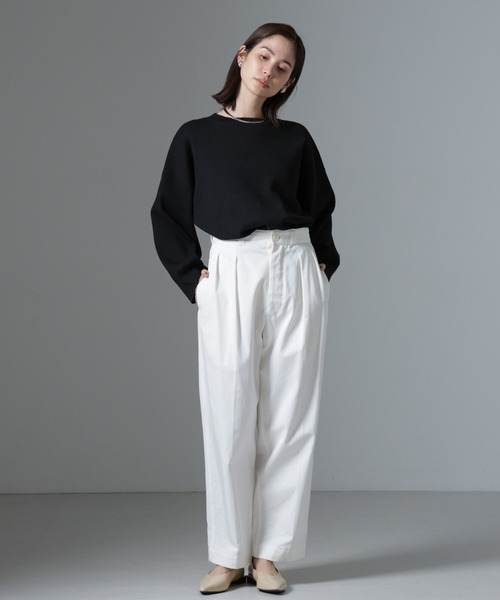 NANO universe（ナノユニバース）の「総針ワイドシルエットニットトップス(セットアップ可)（ニット/セーター・レディース・グレー/ブラック/ライトベージュ・FREE）」の21枚目の写真