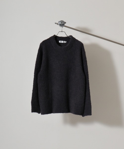 FUNALIVE（ファンアライブ）の「Loop yarn dull color mock neck knit / ループヤーン くすみカラー モックネックニット unisex（ニット/セーター・メンズ・チャコール/サックスブルー/ブラウン/ピンク/ライトグレー・XL/M/L）」の3枚目の写真