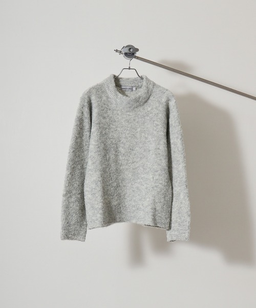 FUNALIVE（ファンアライブ）の「Loop yarn dull color mock neck knit / ループヤーン くすみカラー モックネックニット unisex（ニット/セーター・メンズ・チャコール/サックスブルー/ブラウン/ピンク/ライトグレー・XL/M/L）」の2枚目の写真