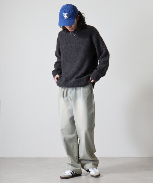 FUNALIVE（ファンアライブ）の「Loop yarn dull color mock neck knit / ループヤーン くすみカラー モックネックニット unisex（ニット/セーター・メンズ・チャコール/サックスブルー/ブラウン/ピンク/ライトグレー・XL/M/L）」の13枚目の写真