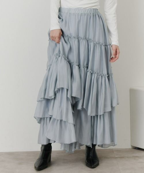 Olu.(オルドット)の「ランダムギャザースカート(スカート・レディース・ホワイト/ブラック/ベージュ/ブルー/ネイビー・0/1)」の5枚目の写真