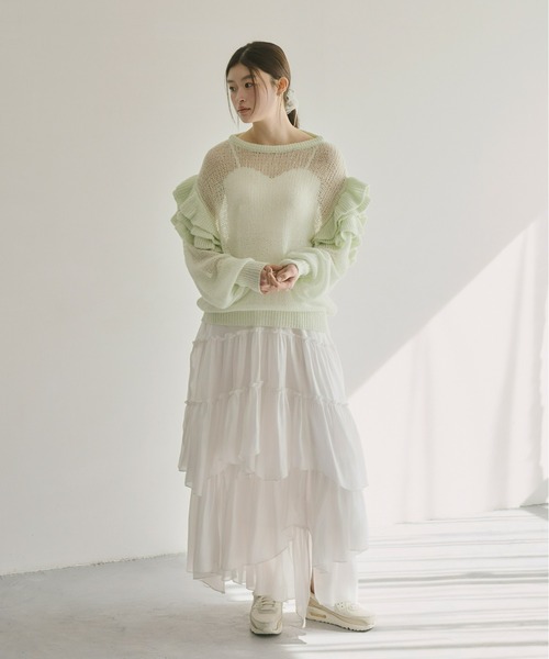 Olu.(オルドット)の「ランダムギャザースカート(スカート・レディース・ホワイト/ブラック/ベージュ/ブルー/ネイビー・0/1)」の21枚目の写真