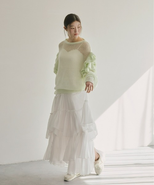 Olu.(オルドット)の「ランダムギャザースカート(スカート・レディース・ホワイト/ブラック/ベージュ/ブルー/ネイビー・0/1)」の20枚目の写真