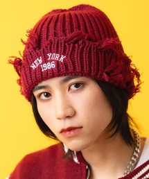 ニットキャップ/ビーニー（レッド/赤色系）ファッション通販