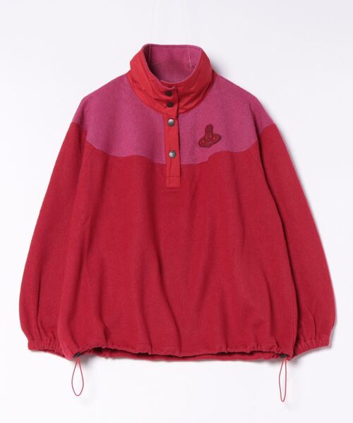 Vivienne Westwood(ヴィヴィアンウエストウッド)の「ウールブークレーバレルブロッキングトップ(その他トップス・レディース・レッド系その他/ブラック系その他・FREE)」の2枚目の写真