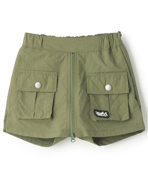 X-girl Stages（エックスガールステージス）の「フロントジップカーゴスカパン（その他パンツ・キッズ・ブラック/カーキ・140cm/130cm/110cm/90cm/120cm/100cm）」の5枚目の写真