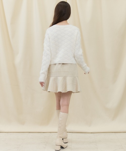 SWINGLE（スウィングル）の「フリルヘムツイードミニスカート（スカート・レディース・ピンク/ブルー/クリーム・SMALL/MEDIUM）」の9枚目の写真
