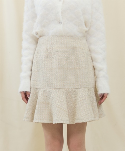 SWINGLE（スウィングル）の「フリルヘムツイードミニスカート（スカート・レディース・ピンク/ブルー/クリーム・SMALL/MEDIUM）」の11枚目の写真