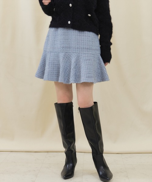 SWINGLE（スウィングル）の「フリルヘムツイードミニスカート（スカート・レディース・ピンク/ブルー/クリーム・SMALL/MEDIUM）」の15枚目の写真