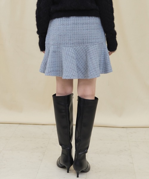 SWINGLE（スウィングル）の「フリルヘムツイードミニスカート（スカート・レディース・ピンク/ブルー/クリーム・SMALL/MEDIUM）」の16枚目の写真