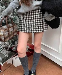 千鳥柄ニットスカート