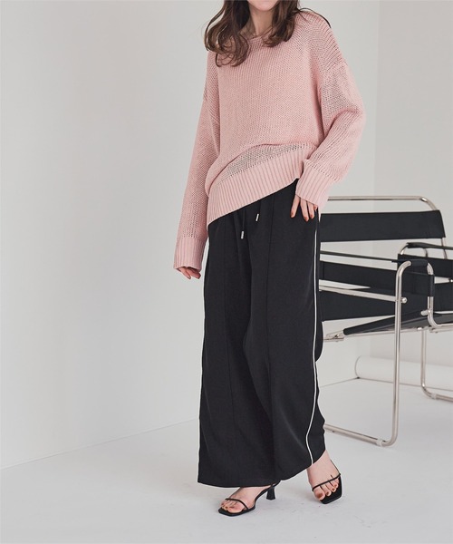 titivate（ティティベイト）の「ルーズシルエットラインパンツ（その他パンツ・レディース・グレー/ベージュ/ネイビー/ブラック・SP/M/S/L）」の5枚目の写真