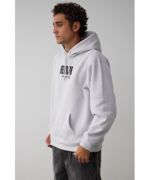 AZUL by moussy(アズールバイマウジー)の「裏起毛ロゴパーカー(パーカー・メンズ・ブラック/ブルー/ライトグレー・FREE)」の16枚目の写真