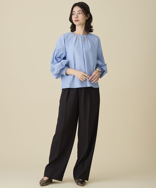 自由区(ジユウク)の「リネンライクシンセティックワイドストレート パンツ(その他パンツ・レディース・ライトイエロー系/グレー系/サックスブルー系/カーキ系/ダークブラウン・32)」の17枚目の写真
