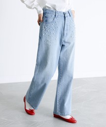 somari imagination | 『フェイクパール付きストレートデニム』(デニムパンツ)
