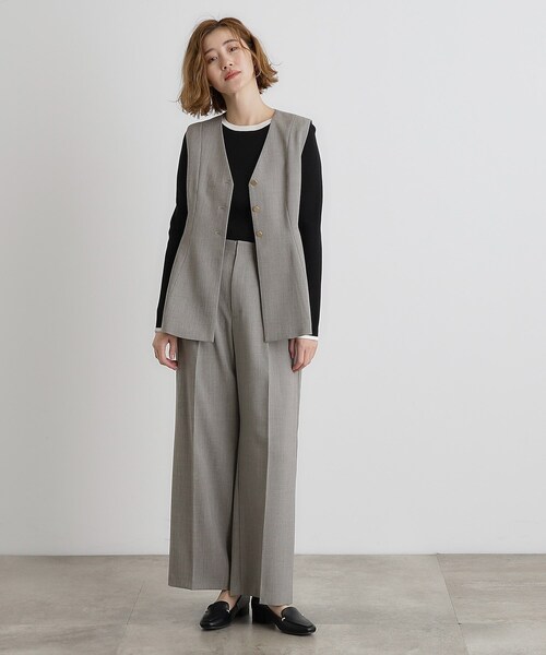 grove（グローブ）の「ペプラムジレ（ベスト・レディース・グレー/ブラック・02/03/01/04/05）」の5枚目の写真