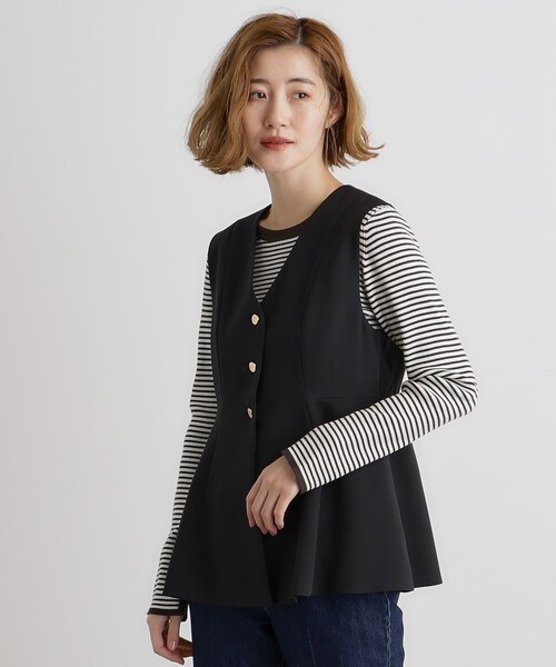 grove（グローブ）の「ペプラムジレ（ベスト・レディース・グレー/ブラック・02/03/01/04/05）」の8枚目の写真