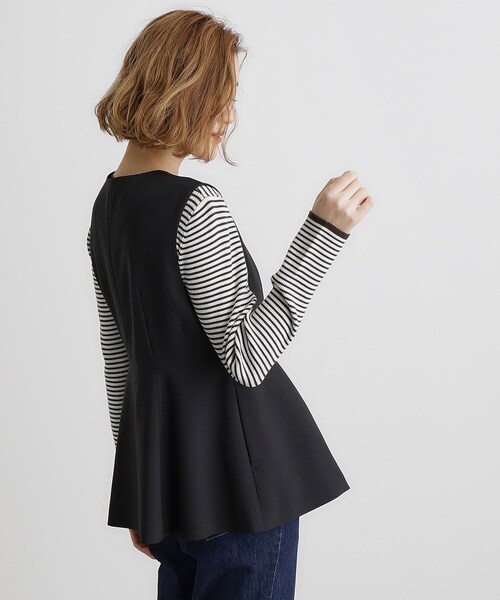 grove（グローブ）の「ペプラムジレ（ベスト・レディース・グレー/ブラック・02/03/01/04/05）」の9枚目の写真