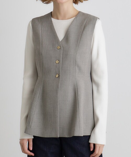 grove（グローブ）の「ペプラムジレ（ベスト・レディース・グレー/ブラック・02/03/01/04/05）」の13枚目の写真