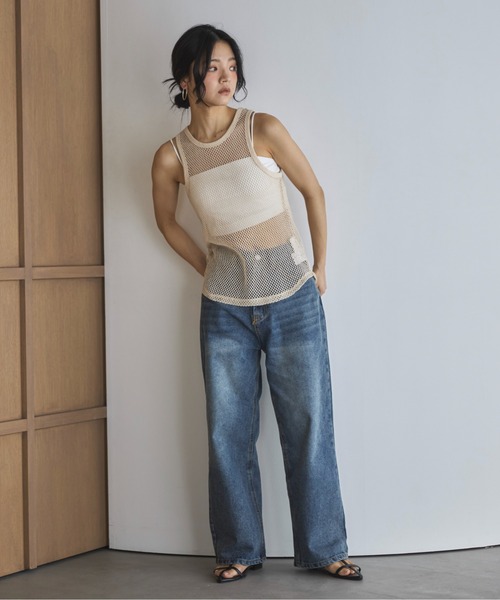 feepur（フェピュール）の「メッシュタンクトップ（タンクトップ・レディース・ベージュ/ブラック・MEDIUM）」の12枚目の写真