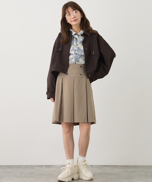 NICOLE CLUB(ニコル クラブ)の「ボウタイ付きアシンメトリー柄シャツ(シャツ/ブラウス・レディース・グリーン/グレー/ブルー・MEDIUM)」の14枚目の写真