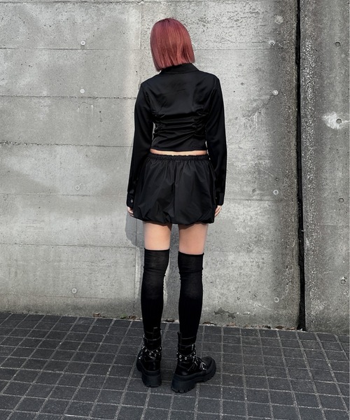 jiasecond.(ジアセカンド)の「【jiasecond.】シャーリングシャツ/ トップス シャツ シャーリング コード クロップド ショート 羽織り ブラック ブルー ZOZOTOWN限定(シャツ/ブラウス・レディース・ブラック/ブルー・FREE)」の10枚目の写真