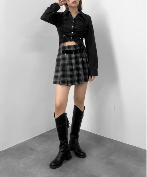 jiasecond.(ジアセカンド)の「【jiasecond.】シャーリングシャツ/ トップス シャツ シャーリング コード クロップド ショート 羽織り ブラック ブルー ZOZOTOWN限定(シャツ/ブラウス・レディース・ブラック/ブルー・FREE)」の16枚目の写真