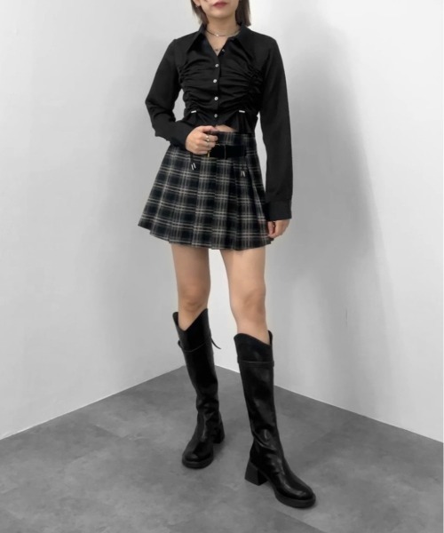 jiasecond.(ジアセカンド)の「【jiasecond.】シャーリングシャツ/ トップス シャツ シャーリング コード クロップド ショート 羽織り ブラック ブルー ZOZOTOWN限定(シャツ/ブラウス・レディース・ブラック/ブルー・FREE)」の17枚目の写真