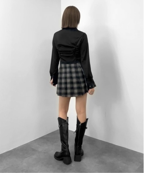 jiasecond.(ジアセカンド)の「【jiasecond.】シャーリングシャツ/ トップス シャツ シャーリング コード クロップド ショート 羽織り ブラック ブルー ZOZOTOWN限定(シャツ/ブラウス・レディース・ブラック/ブルー・FREE)」の18枚目の写真