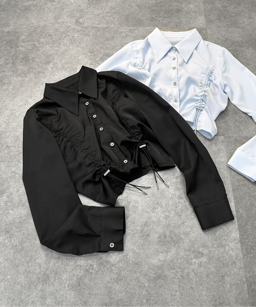 jiasecond.(ジアセカンド)の「【jiasecond.】シャーリングシャツ/ トップス シャツ シャーリング コード クロップド ショート 羽織り ブラック ブルー ZOZOTOWN限定(シャツ/ブラウス・レディース・ブラック/ブルー・FREE)」の21枚目の写真