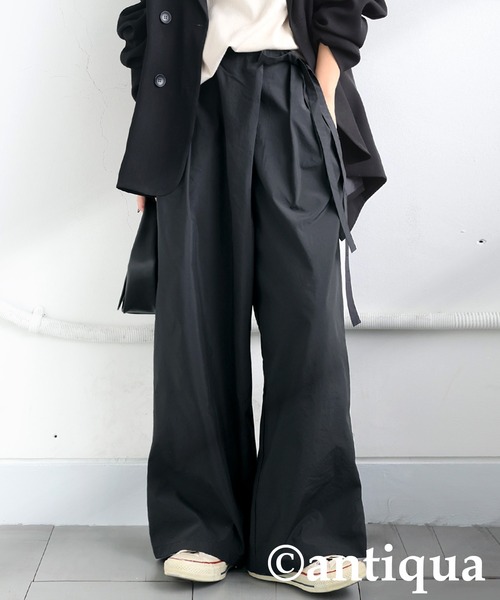 antiqua(アンティカ)の「シャンブレーラップパンツ(その他パンツ・レディース・グレー/ブラック・LARGE/MEDIUM)」の1枚目の写真