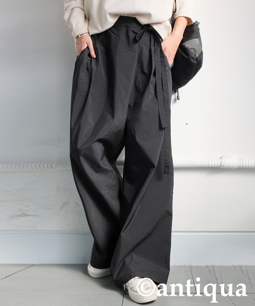 antiqua(アンティカ)の「シャンブレーラップパンツ(その他パンツ・レディース・グレー/ブラック・LARGE/MEDIUM)」の4枚目の写真