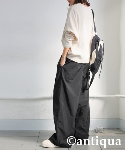 antiqua(アンティカ)の「シャンブレーラップパンツ(その他パンツ・レディース・グレー/ブラック・LARGE/MEDIUM)」の5枚目の写真