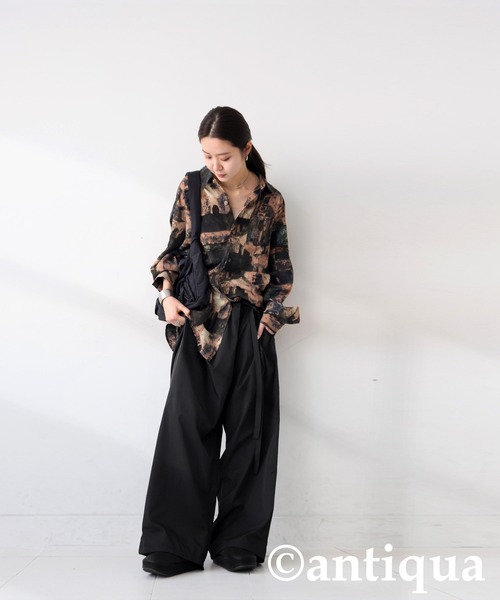 antiqua(アンティカ)の「シャンブレーラップパンツ(その他パンツ・レディース・グレー/ブラック・LARGE/MEDIUM)」の7枚目の写真