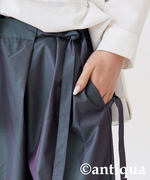 antiqua(アンティカ)の「シャンブレーラップパンツ(その他パンツ・レディース・グレー/ブラック・LARGE/MEDIUM)」の10枚目の写真
