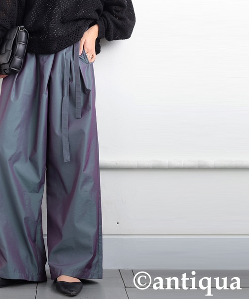 antiqua(アンティカ)の「シャンブレーラップパンツ(その他パンツ・レディース・グレー/ブラック・LARGE/MEDIUM)」の11枚目の写真