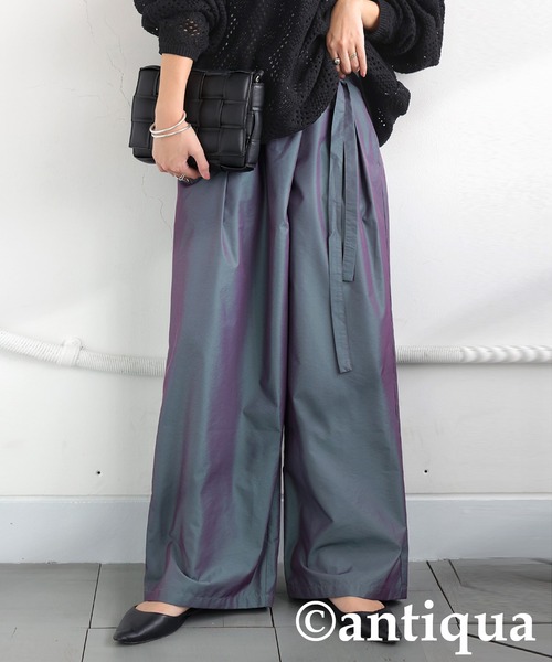 antiqua(アンティカ)の「シャンブレーラップパンツ(その他パンツ・レディース・グレー/ブラック・LARGE/MEDIUM)」の13枚目の写真