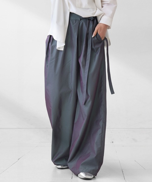antiqua(アンティカ)の「シャンブレーラップパンツ(その他パンツ・レディース・グレー/ブラック・LARGE/MEDIUM)」の9枚目の写真