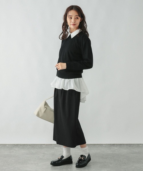 GLOBAL WORK（グローバルワーク）の「リラックススマートIラインスカート/253470（スカート・レディース・ライトブラウン/ライトグレー/ブラック・LARGE/MEDIUM/SMALL）」の21枚目の写真