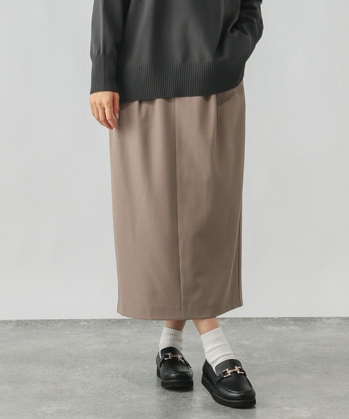 GLOBAL WORK（グローバルワーク）の「リラックススマートIラインスカート/253470（スカート・レディース・ライトブラウン/ライトグレー/ブラック・LARGE/MEDIUM/SMALL）」の6枚目の写真