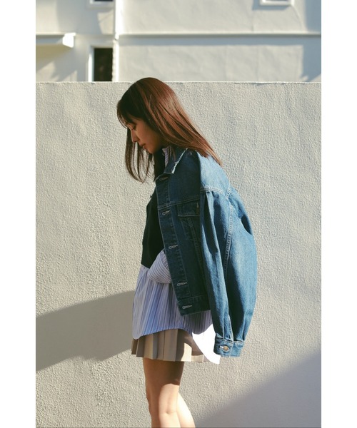 N WITH.(エヌウィズ)の「ストライプオーバーシャツ(シャツ/ブラウス・レディース・ライトブルー・FREE)」の14枚目の写真