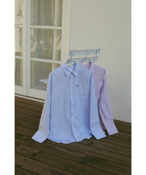 N WITH.(エヌウィズ)の「ストライプオーバーシャツ(シャツ/ブラウス・レディース・ライトブルー・FREE)」の18枚目の写真