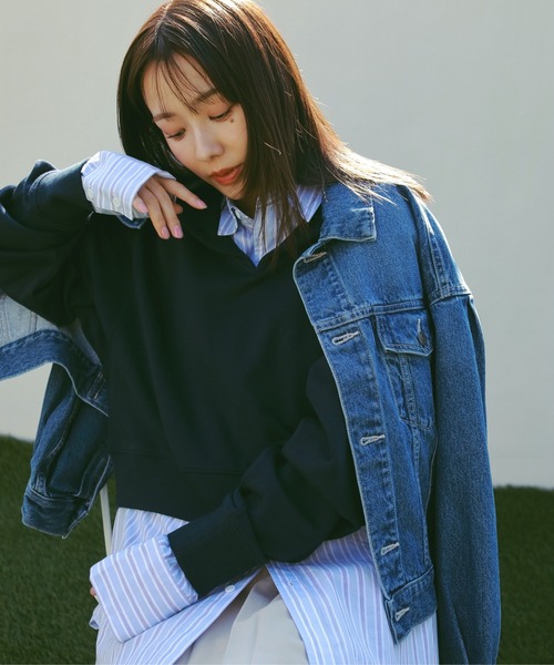 N WITH.(エヌウィズ)の「ストライプオーバーシャツ(シャツ/ブラウス・レディース・ライトブルー・FREE)」の12枚目の写真