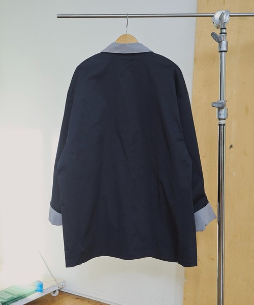 BROKEN BASE(ブロークンベース)の「襟切り替えフィールドコート(カバーオール・メンズ・ネイビー/グリーン系・MEDIUM/LARGE)」の22枚目の写真