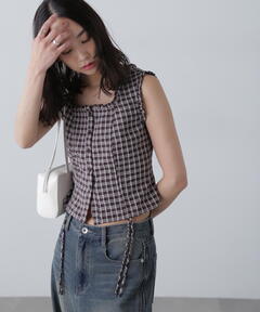 【新品未使用】Ameri／CHECK PUFF SLEEVE TOP セール】CHECK PUFF SLEEVE TOP（シャツ/ブラウス）｜Ameri