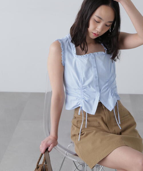 FREE'S MART(フリーズマート)の「◇ドロストノースリーブブラウス(シャツ/ブラウス・レディース・ブラック/ブルー/ホワイト/ブラウン系その他・FREE)」の9枚目の写真