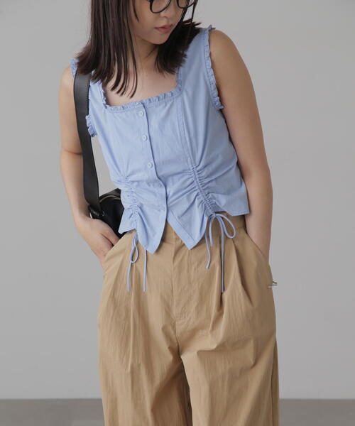 FREE'S MART(フリーズマート)の「◇ドロストノースリーブブラウス(シャツ/ブラウス・レディース・ブラック/ブルー/ホワイト/ブラウン系その他・FREE)」の18枚目の写真