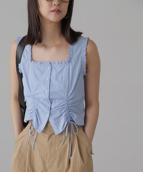 FREE'S MART(フリーズマート)の「◇ドロストノースリーブブラウス(シャツ/ブラウス・レディース・ブラック/ブルー/ホワイト/ブラウン系その他・FREE)」の19枚目の写真